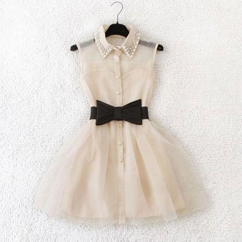 Sexy Semisheer Rhinestone Bowknot Bubble Party Dress on Luulla